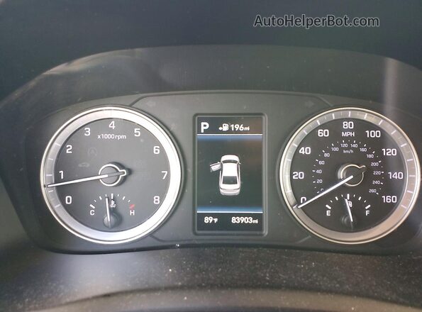 5NPE34AF4JH673255 2018 HYUNDAI SONATA Белый Вид щитка приборов