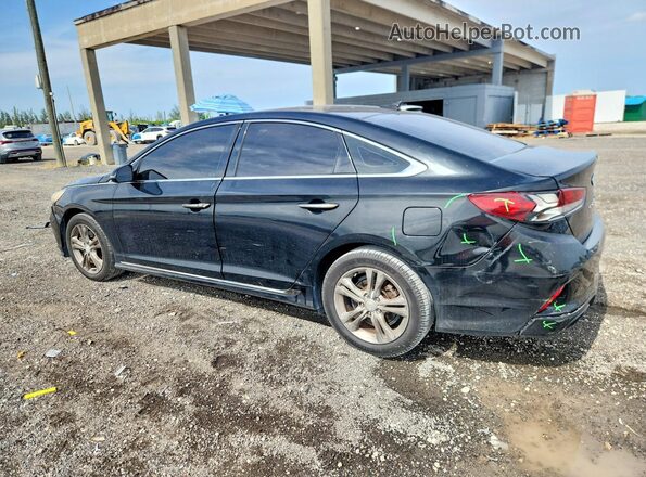 5NPE34AF4JH701104 2018 HYUNDAI SONATA Black Trasero izquierdo