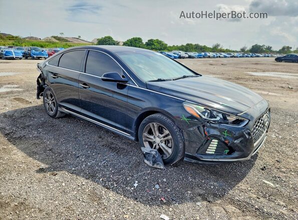 5NPE34AF4JH701104 2018 HYUNDAI SONATA Black Delantero derecho