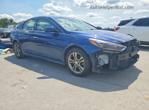 5NPE34AF4JH716329 2018 HYUNDAI SONATA Blue Передня права чверть