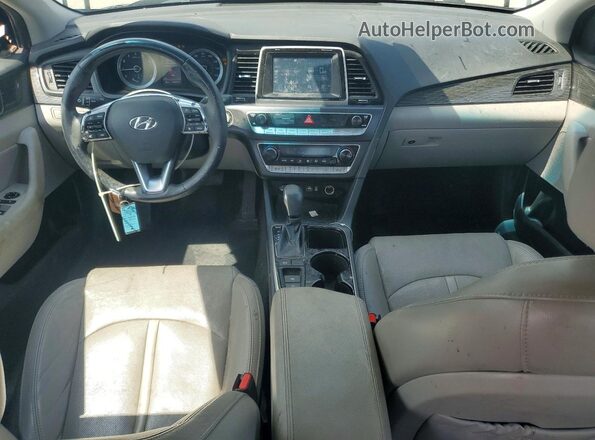 5NPE34AF4JH716329 2018 HYUNDAI SONATA Blue Вид панелі приладів