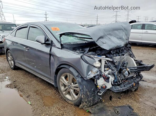 5NPE34AF4KH766262 2019 HYUNDAI SONATA Gray Front right