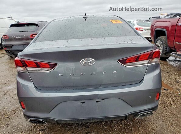 5NPE34AF4KH766262 2019 HYUNDAI SONATA Gray Rear view