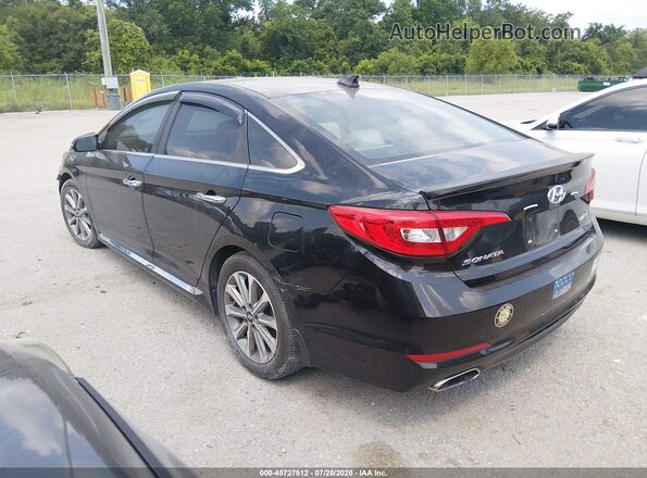 5NPE34AF5GH334125 2016 HYUNDAI SONATA Black Trasero izquierdo
