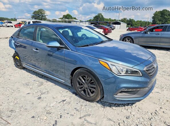 5NPE34AF5GH418932 2016 HYUNDAI SONATA Blue Delantero derecho