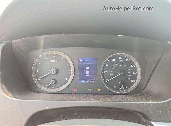 5NPE34AF5GH436525 2016 HYUNDAI SONATA White Widok zestawu wskaźników
