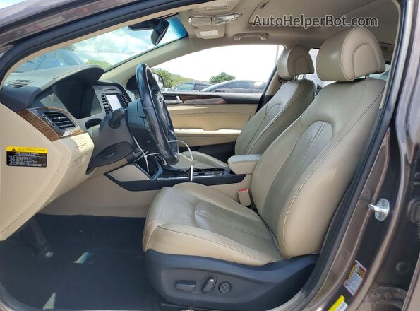 5NPE34AF5HH479246 2017 HYUNDAI SONATA Brown წინა სალონის ხედი