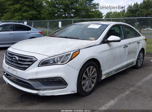 5NPE34AF5HH479358 2017 HYUNDAI SONATA White წინა მარცხენა ხედი სამი მეოთხედიდან