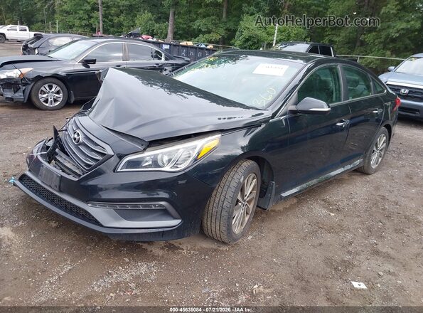 5NPE34AF5HH567195 2017 HYUNDAI SONATA Black Front left