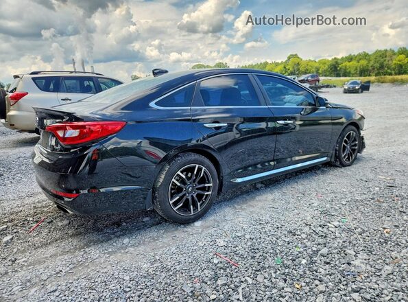 5NPE34AF5HH593716 2017 HYUNDAI SONATA Black Tył prawy