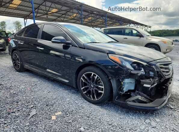 5NPE34AF5HH593716 2017 HYUNDAI SONATA Black Przód prawy