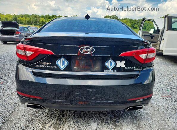 5NPE34AF5HH593716 2017 HYUNDAI SONATA Black Widok z tyłu