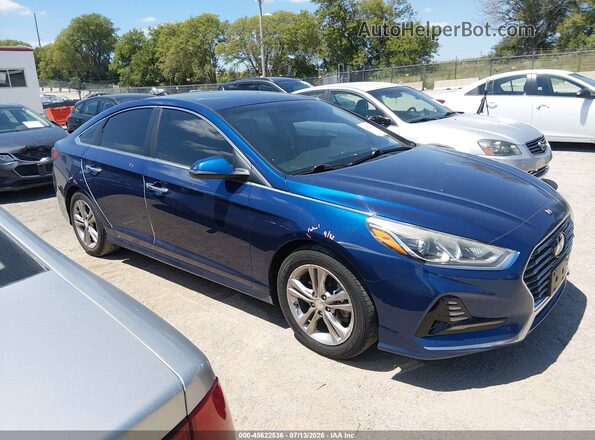 5NPE34AF5JH621391 2018 HYUNDAI SONATA Blue Սալոնի հետևի տեսք