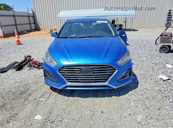 5NPE34AF5JH630575 2018 HYUNDAI SONATA Blue წინა ხედი