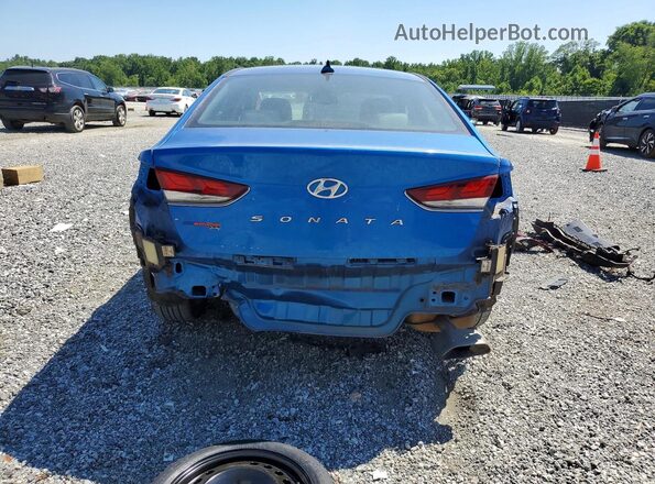 5NPE34AF5JH630575 2018 HYUNDAI SONATA Blue უკანა ხედი