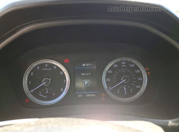 5NPE34AF5JH630575 2018 HYUNDAI SONATA Blue ხელსაწყოთა პანელის ხედი