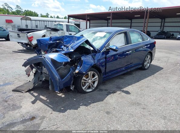 5NPE34AF5JH645898 2018 HYUNDAI SONATA Blue Vista tres cuartos delantera izquierda