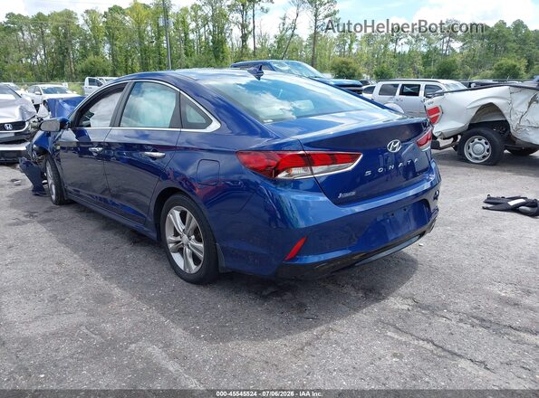 5NPE34AF5JH645898 2018 HYUNDAI SONATA Blue Trasero izquierdo