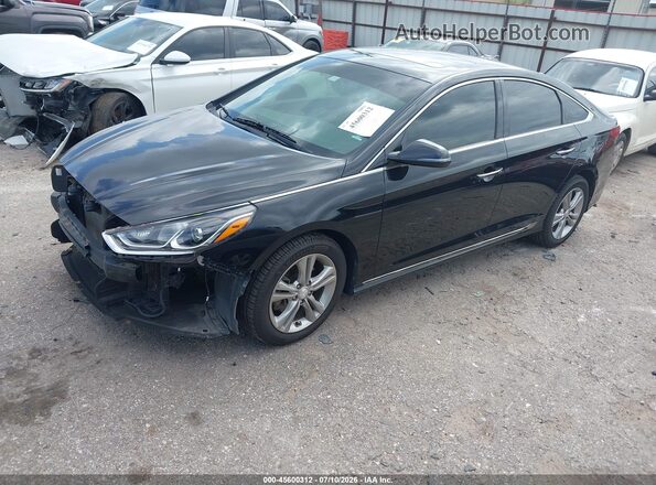 5NPE34AF5JH667576 2018 HYUNDAI SONATA Черный Передняя левая четверть