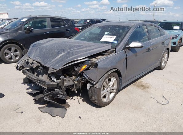 5NPE34AF5JH694924 2018 HYUNDAI SONATA Gray წინა მარცხენა ხედი სამი მეოთხედიდან