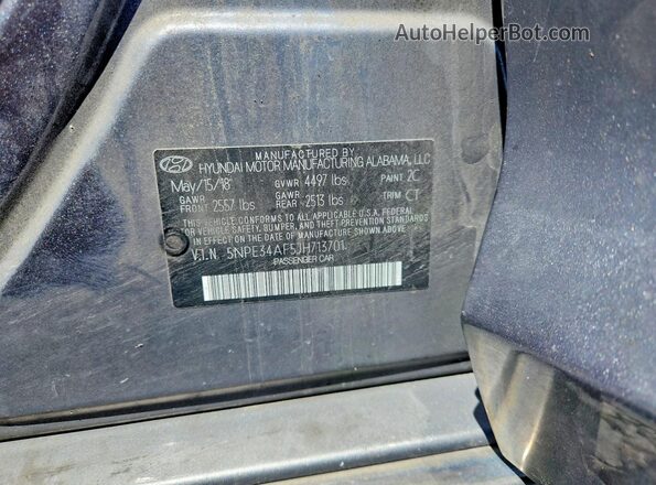 5NPE34AF5JH713701 2018 HYUNDAI SONATA Gray Vista del compartimento del motor