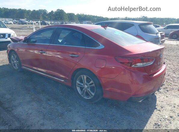 5NPE34AF5KH808227 2019 HYUNDAI SONATA Red Задня ліва чверть