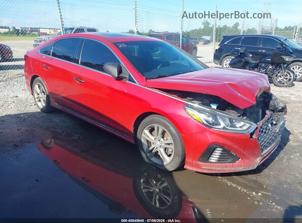 5NPE34AF5KH808227 2019 HYUNDAI SONATA Red Вид задньої частини салону