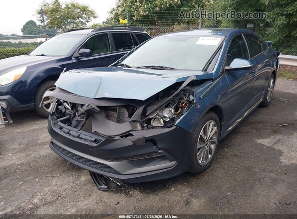 5NPE34AF6GH309928 2016 HYUNDAI SONATA Blue Przód lewy