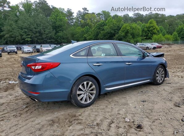 5NPE34AF6GH325398 2016 HYUNDAI SONATA Blue Rear right