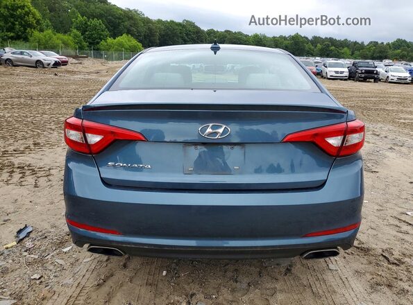 5NPE34AF6GH325398 2016 HYUNDAI SONATA Blue Rear view