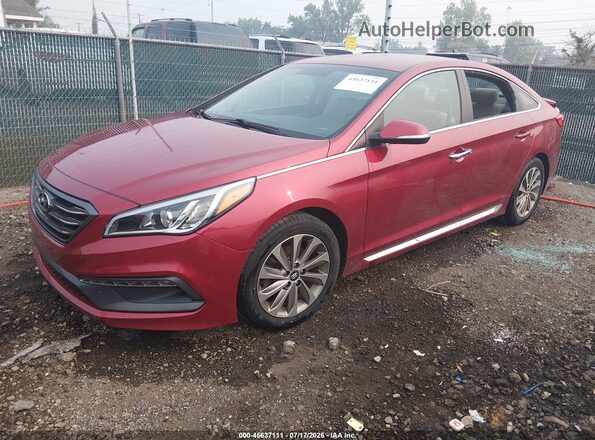 5NPE34AF6GH359115 2016 HYUNDAI SONATA Red Vista tres cuartos delantera izquierda