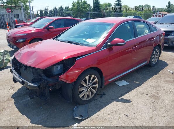5NPE34AF6GH371765 2016 HYUNDAI SONATA Red Vista tres cuartos delantera izquierda