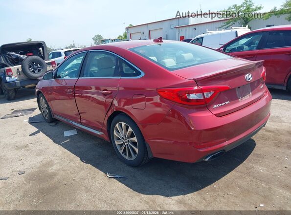 5NPE34AF6GH371765 2016 HYUNDAI SONATA Red Trasero izquierdo