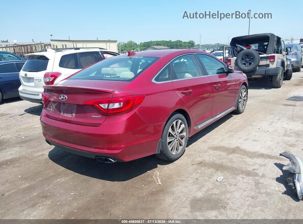 5NPE34AF6GH371765 2016 HYUNDAI SONATA Red Trasero derecho