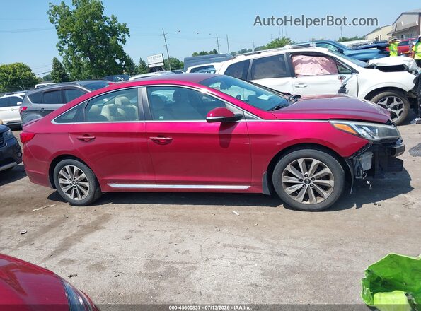 5NPE34AF6GH371765 2016 HYUNDAI SONATA Red Vista interior trasera