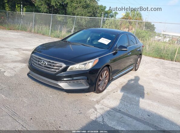 5NPE34AF6GH412721 2016 HYUNDAI SONATA Black Front left