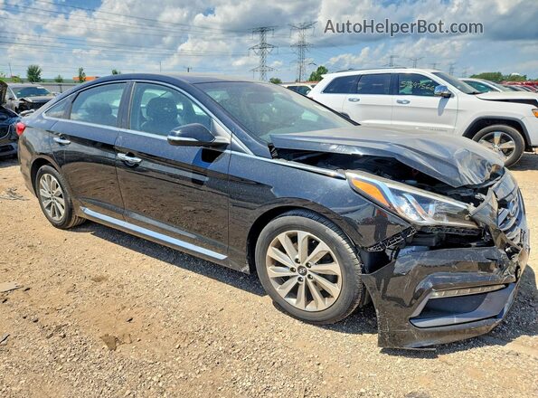 5NPE34AF6GH430281 2016 HYUNDAI SONATA Черный Передняя правая четверть