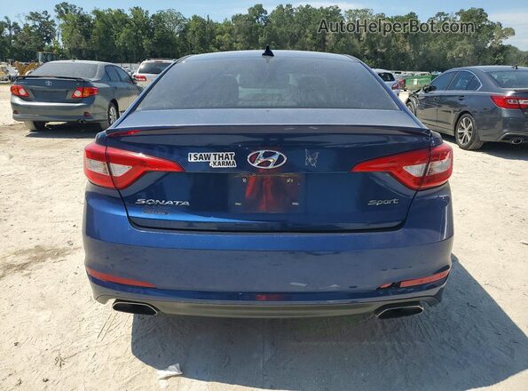 5NPE34AF6HH485511 2017 HYUNDAI SONATA Blue Հետևի տեսք