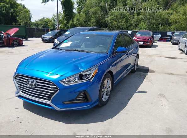 5NPE34AF6JH630715 2018 HYUNDAI SONATA Синий Вид спереди