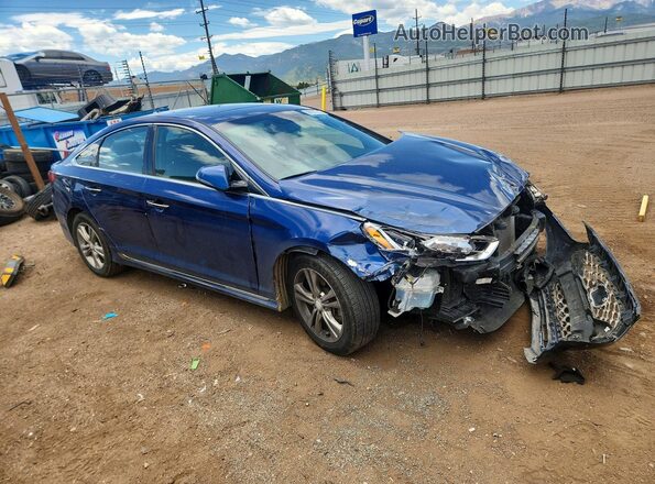 5NPE34AF6JH672964 2018 HYUNDAI SONATA Blue Przód prawy