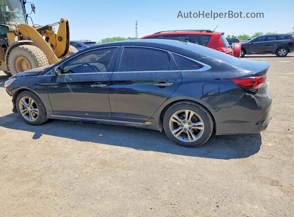 5NPE34AF6JH679896 2018 HYUNDAI SONATA Black Trasero izquierdo