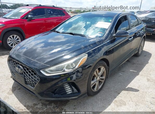 5NPE34AF6JH719944 2018 HYUNDAI SONATA Черный Передняя левая четверть