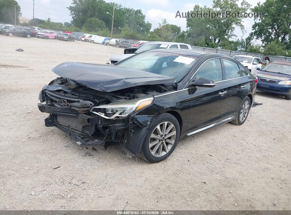 5NPE34AF7GH299247 2016 HYUNDAI SONATA Черный Передняя левая четверть