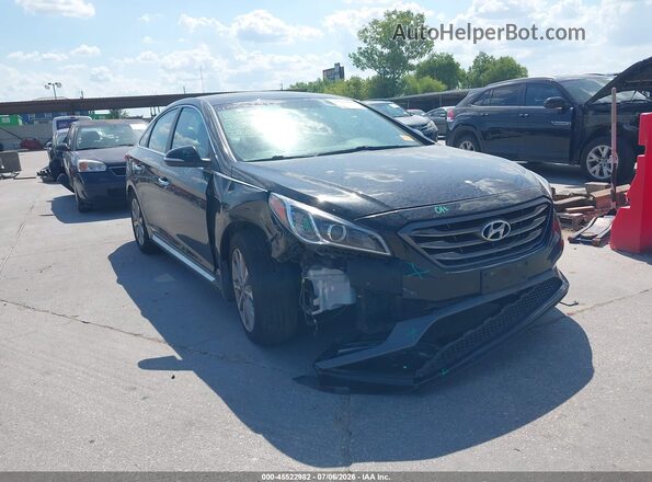 5NPE34AF7HH461749 2017 HYUNDAI SONATA Black Widok z przodu