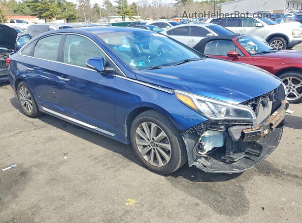5NPE34AF7HH502977 2017 HYUNDAI SONATA Blue Przód prawy