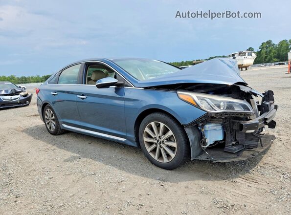 5NPE34AF7HH517737 2017 HYUNDAI SONATA Blue Przód prawy
