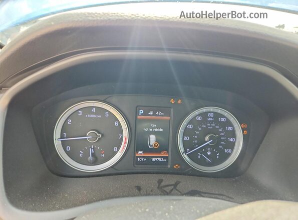 5NPE34AF7JH607931 2018 HYUNDAI SONATA Blue ხელსაწყოთა პანელის ხედი