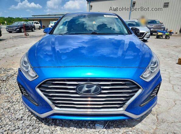 5NPE34AF7JH607931 2018 HYUNDAI SONATA Blue წინა ხედი