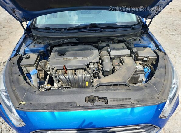 5NPE34AF7JH607931 2018 HYUNDAI SONATA Blue უკანა სალონის ხედი