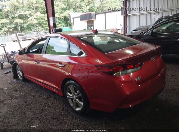 5NPE34AF7JH637706 2018 HYUNDAI SONATA Red Հետևի ձախ